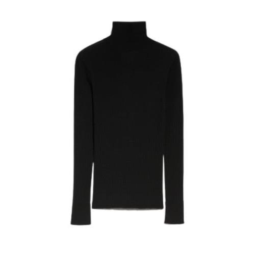 Sportmax Räfflad Ull Turtleneck Tröja Black, Dam