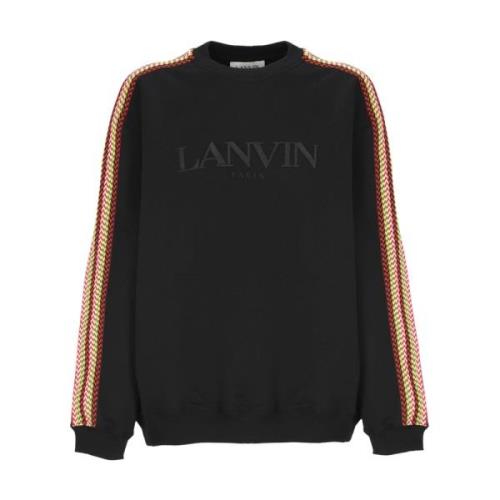 Lanvin Svart Bomullssweatshirt med Kontrasterande Kantdetaljer Black, ...