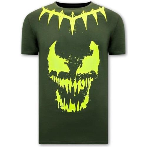Local Fanatic T Shirt Med Tryck Venom Face Neon Green, Herr