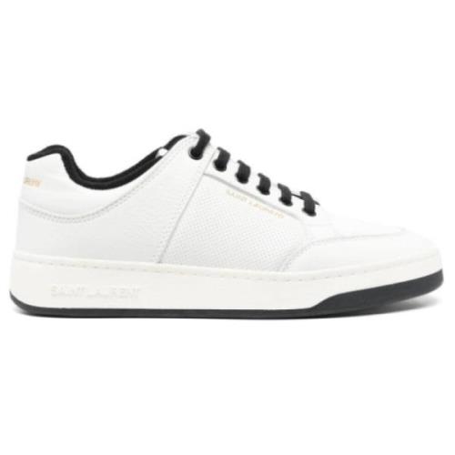 Saint Laurent Svart & Vit Läder Sneakers White, Dam
