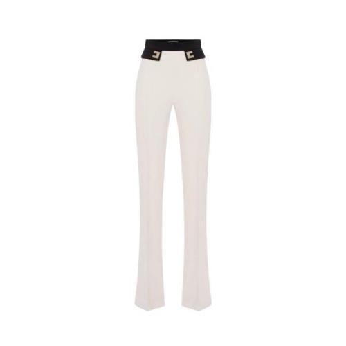 Elisabetta Franchi Leather Trousers White, Dam