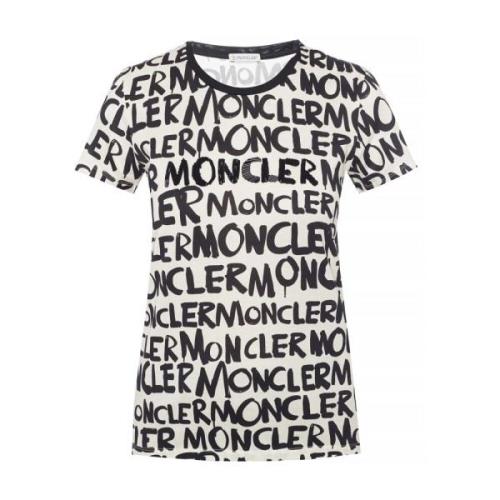 Moncler Mönstrad T-shirt Beige, Dam