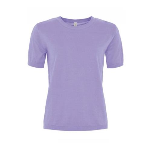 Skovhuus Mjuk O-Hals T-shirt i olika färger Purple, Dam