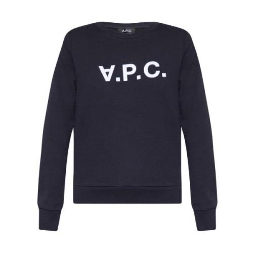 A.p.c. ‘Viva’ sweatshirt med logotyp Blue, Dam