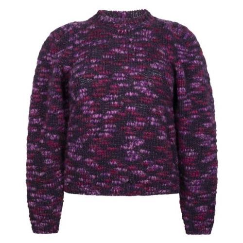 Jane Lushka Lila Melange Pullover - Unik och Stilfull Purple, Dam