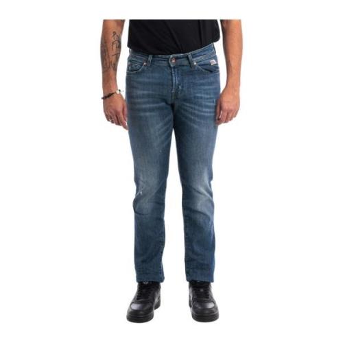 Roy Roger's Superior Stretch Straight Jeans Real Wash Blue, Herr