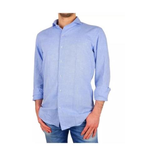 Made in Italia Ljusblå Bomullsskjorta för Vår/Sommar Blue, Herr
