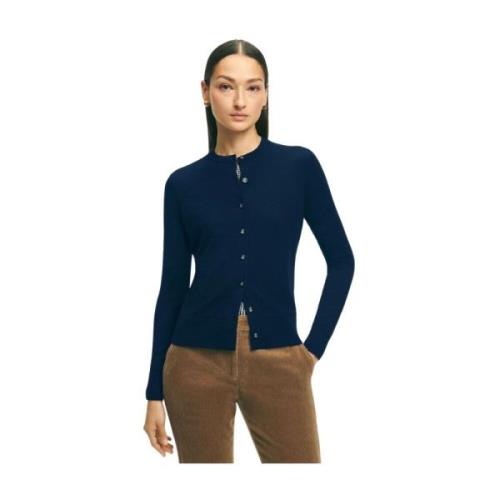 Brooks Brothers Marinblå Merinoull Cardigan Tröja Blue, Dam