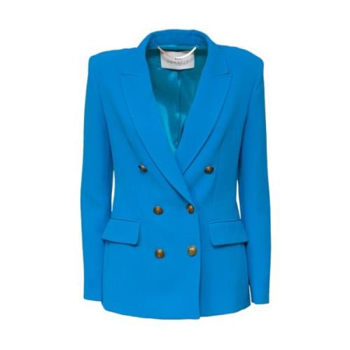 Nenette Elegant Cady Blazer Jacket Blue, Dam
