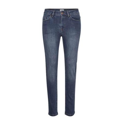 Saint Tropez Slim Fit Blå Denim Jeans Blue, Dam