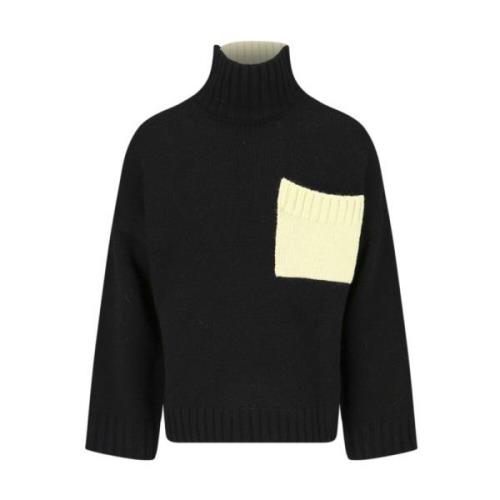 JW Anderson Svart Stickad Tröja för Män Black, Herr