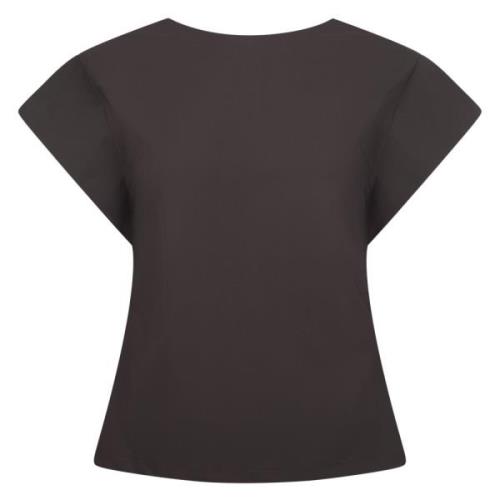 Jane Lushka Slim Fit Domino Top i Mörkbrun Brown, Dam