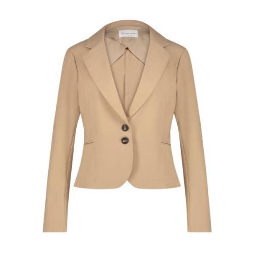 Jane Lushka Beige Blazer i Teknisk Jersey Beige, Dam