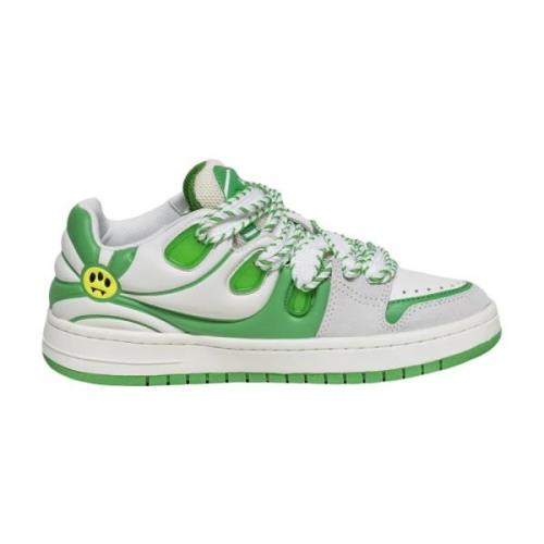 Barrow Gröna Ollie Sneakers med Smiley Detalj Green, Unisex
