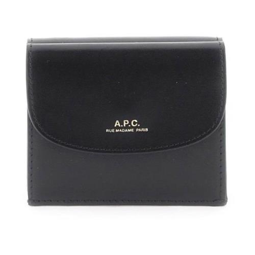 A.p.c. Genève Trippel Plånbok i Slätt Läder Black, Dam