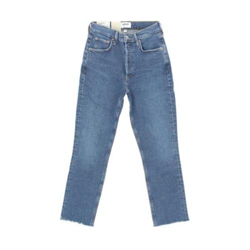 Agolde Escape Organiska Crop Jeans, Storlek 25W Blue, Dam