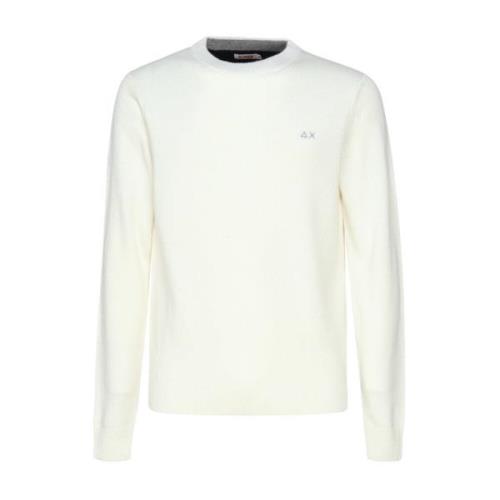 Sun68 Vita Sweaters med 98% Bomull White, Herr