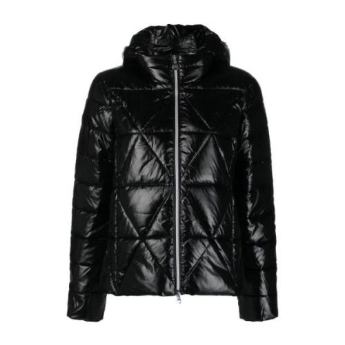 Emporio Armani EA7 Svarta quiltade jackor med högglansig finish Black,...