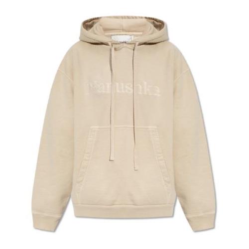 Nanushka ‘Ever’ hoodie med logotyp Beige, Dam