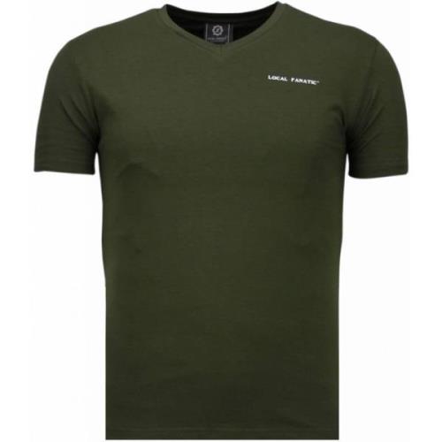 Local Fanatic Basic Exklusiv V-ringning - Herr T-shirt - 5799G Green, ...