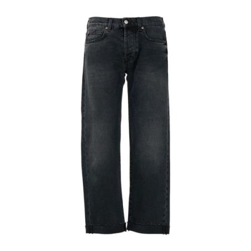 Roy Roger's Svarta Denim Jeans, Midjehöjd, Boyfriend Passform Black, D...