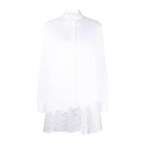 JW Anderson Kristalldekorerad bomullsskjortklänning White, Dam