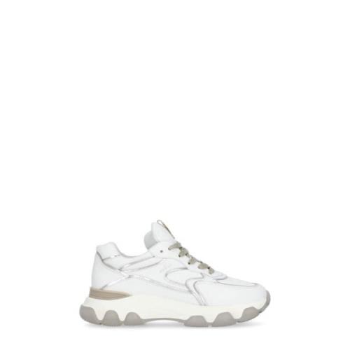 Hogan Vita Läder Sneakers med Metalliska Inlägg White, Dam