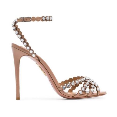 Aquazzura Kristall Rosa Sandaler Pink, Dam