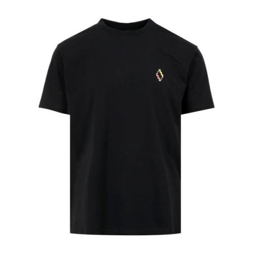 Marcelo Burlon Svart T-shirt med Grafiskt Tryck och Logotyp Black, Her...
