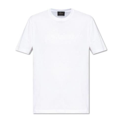 Brioni T-shirt med logotyp White, Herr