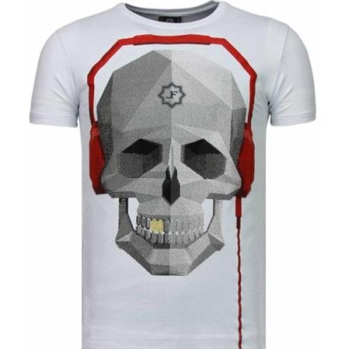 Local Fanatic Skull Bring The Beat - Herr T Shirt - 5779W White, Herr