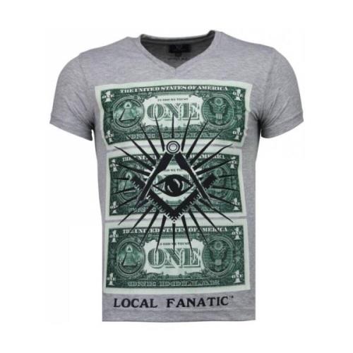 Local Fanatic One Dollar Eye Black Stones - T-shirt Herr - 4302G Gray,...