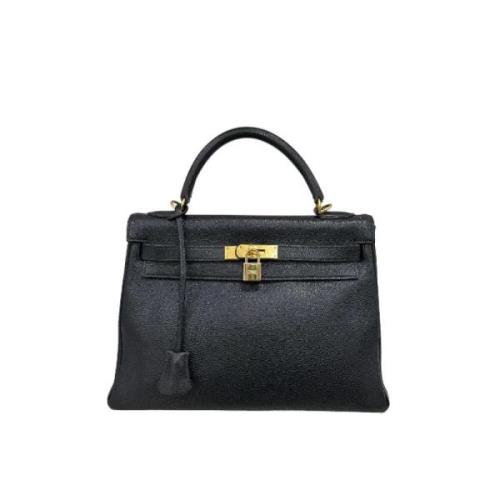 Hermès Vintage Begagnad Svartläder Hermès Kelly Black, Dam