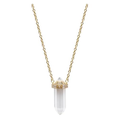 Nialaya Clear Quartz Crystal Necklace with Engraved Evil Eye Detail Wh...
