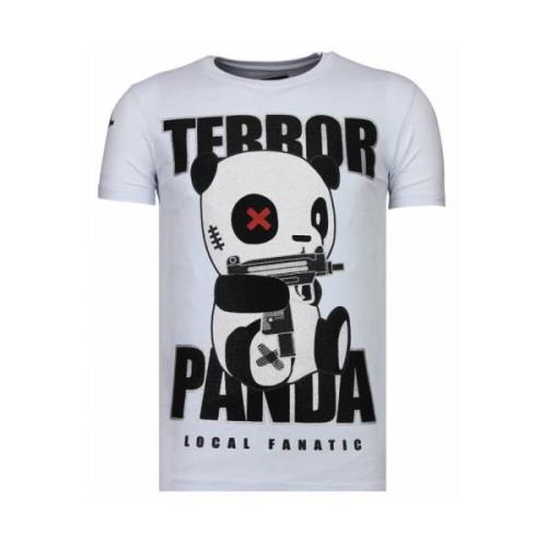 Local Fanatic Terror Panda Rhinestone - Man T Shirt - 13-6227W White, ...