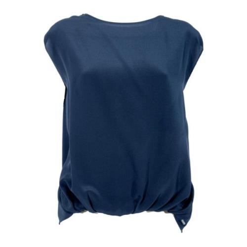 Woolrich Silkes Jersey T-shirt i Blått Blue, Dam