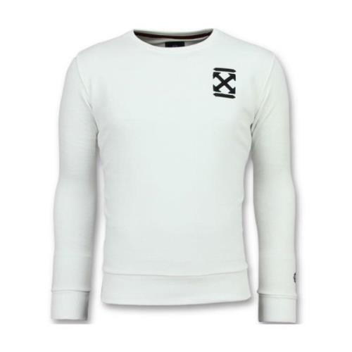 Local Fanatic Off Cross Sweater - New Sweatshirt Herr - 6356W White, H...