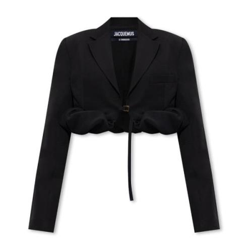 Jacquemus Croissant beskuren blazer Black, Dam