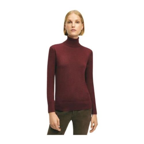 Brooks Brothers Mörkröd Merinoull Turtleneck-tröja Red, Dam