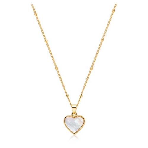 Nialaya Women`s Necklace with Shell Heart Yellow, Dam