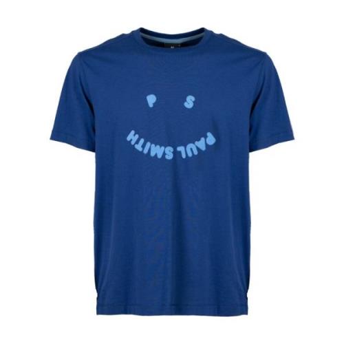 PS By Paul Smith Kontrasterande Logotyp T-Shirt för Män Blue, Herr