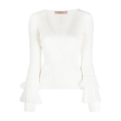 Twinset Vita Sweatshirts för Kvinnor Aw23 White, Dam