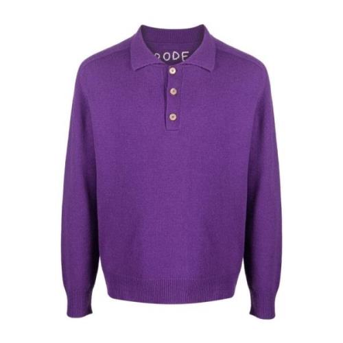 Bode Polo Shirts Purple, Herr