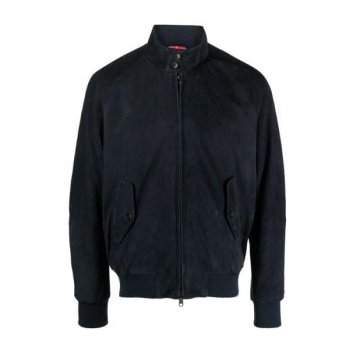 Baracuta Blå Suede G9 Harrington Jacka Blue, Herr