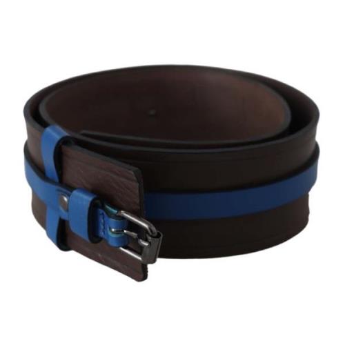 Costume National Brown Thin Blue Line Leather Buckle Belt Brown, Unise...