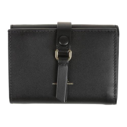 A.p.c. Snygg Trifold Plånbok med Gyllene Metallspänne Black, Dam