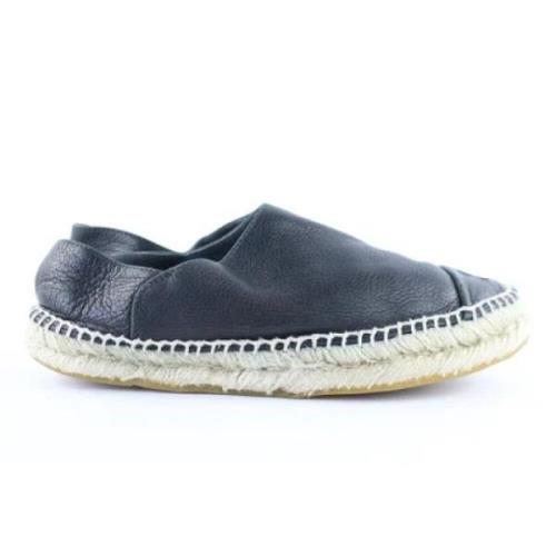 Chanel Vintage Pre-owned Platt Läder Espadriller Black, Dam