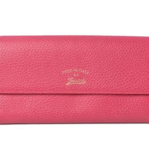 Gucci Vintage Begagnad Rosa Läderplånbok Pink, Dam