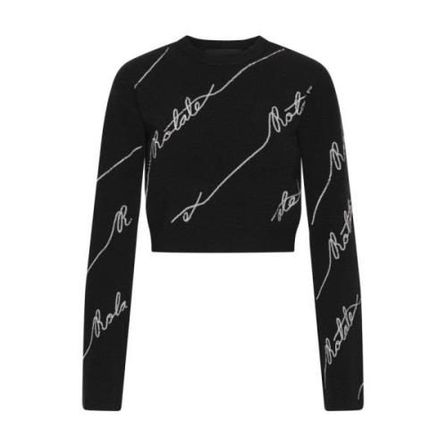 Rotate Birger Christensen Paljett Logo Sweatshirt Black, Dam