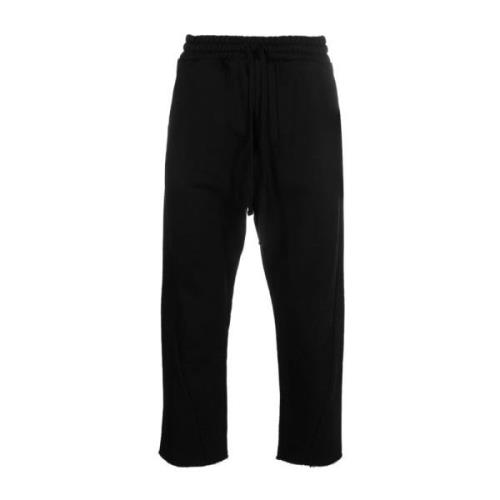 Thom Krom Svarta Råskurna Korta Track Pants Black, Herr